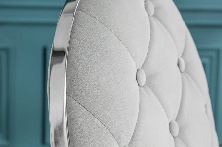 Chaise élégante MODERN BAROCK en velours gris noble avec accoudoirs 