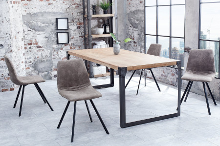 Lot de 2x chaises rétro AMSTERDAM CHAIR taupe gris design classique -