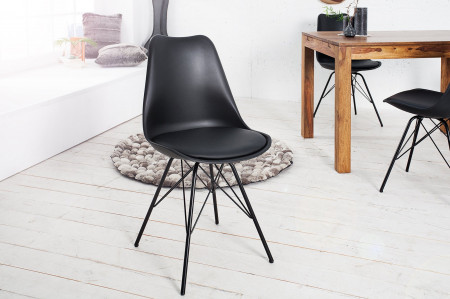 Lot de 2x chaises rétro SCANDINAVIA MEISTERSTÜCK noire - SCANDINAVIA