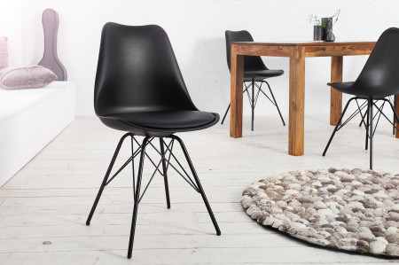 Lot de 2x chaises rétro SCANDINAVIA MEISTERSTÜCK noire - SCANDINAVIA