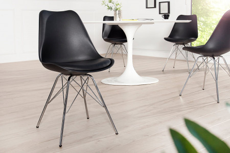 Lot de 2x chaises rétro SCANDINAVIA MEISTERSTÜCK structure chromée 