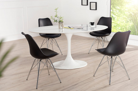 Lot de 2x chaises rétro SCANDINAVIA MEISTERSTÜCK structure chromée 