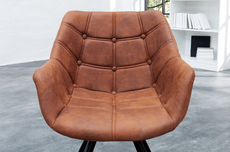 Chaise rétro THE DUTCH COURTURIER en microfibre marron antique avec a