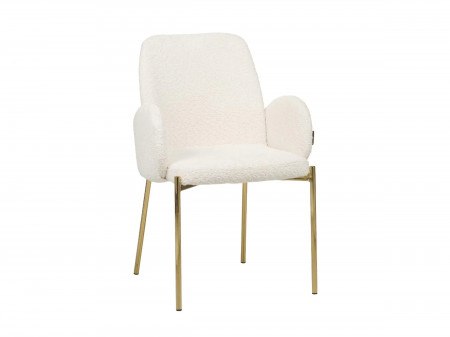 Chaises design dossier haut - Lot de 2 - LAURIE - Tissu côtelé beige