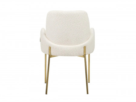 Chaises design dossier haut - Lot de 2 - LAURIE - Tissu boucle crème 