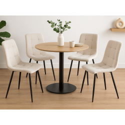 Chaises design - Lot de 4 - ALMA - Velours beige