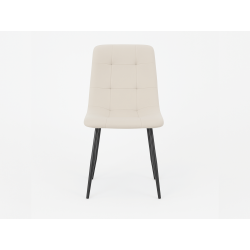 Chaises design - Lot de 4 - ALMA - Tissu boucle crème