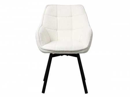 Chaises design - Lot de 2 - MARGOT - Tissu boucle crème