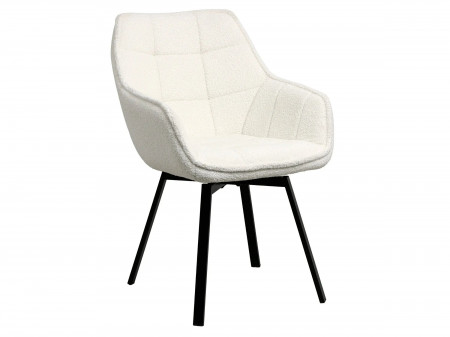 Chaises design - Lot de 2 - MARGOT - Tissu boucle crème