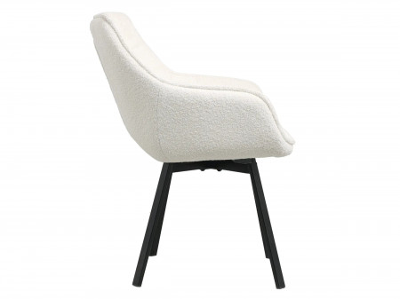 Chaises design - Lot de 2 - MARGOT - Tissu boucle crème