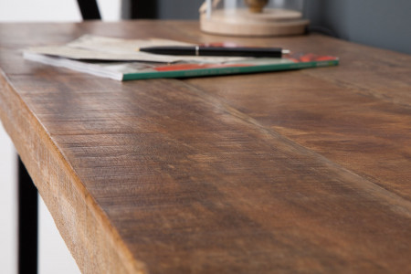 Console design IRON CRAFT 115cm en bois de manguier et fer - 115