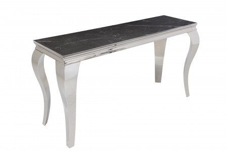 Console design MODERNE BAROQUE 140cm noir anthracite chrome céramique