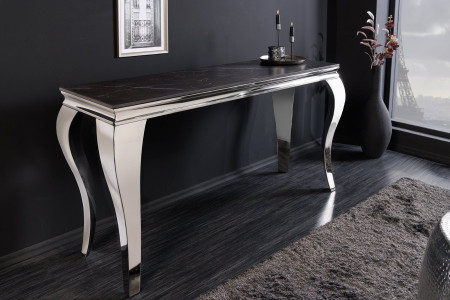 Console design MODERNE BAROQUE 140cm noir anthracite chrome céramique