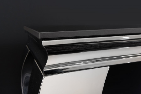 Console design MODERNE BAROQUE 140cm noir anthracite chrome céramique