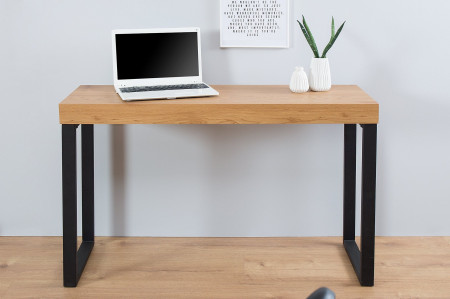 Console design OAK DESK Bureau en chêne 120 cm avec cadre en métal v