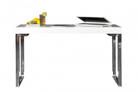 Console design WHITE DESK Table de bureau 120 cm blanc brillant - 120