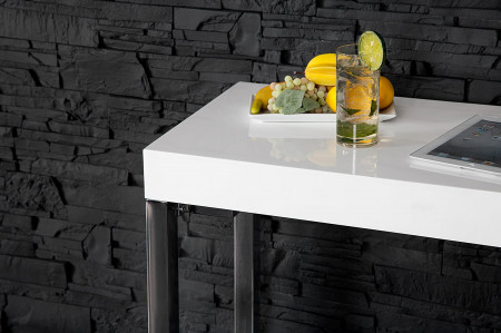 Console design WHITE DESK Table de bureau 120 cm blanc brillant - 120