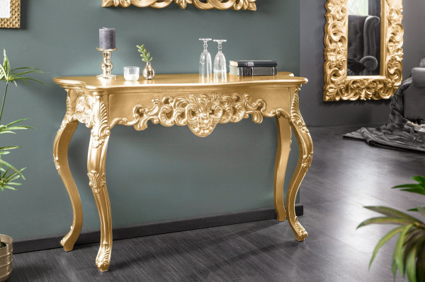 Console élégante VENICE 110cm buffet design baroque doré fait main - 110
