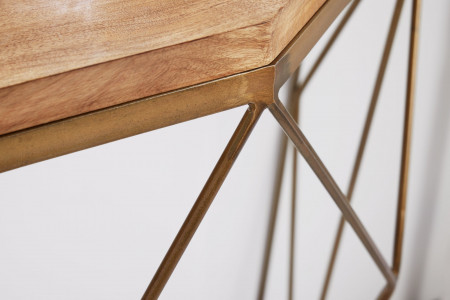 Console filigrane DIAMOND 90cm manguier laiton bois massif métal - 90