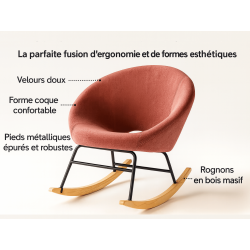 Fauteuil à bascule design en velours – Confort moderne Moovia - Vel