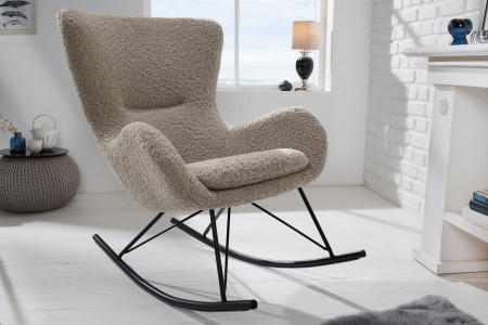 Fauteuil à bascule design SCANDINAVIA SWING champagne grège Fauteuil