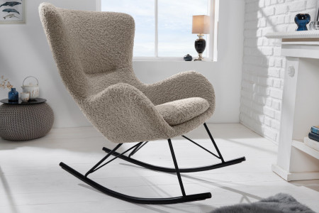 Fauteuil à bascule design SCANDINAVIA SWING champagne grège Fauteuil