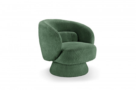Fauteuil design pivotant BOSSA NOVA 80cm vert mousse Bouclé - BOSSA N