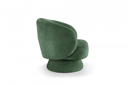 Fauteuil design pivotant BOSSA NOVA 80cm vert mousse Bouclé - BOSSA N