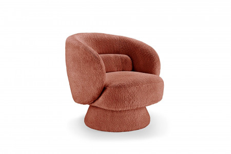 Fauteuil design rotatif BOSSA NOVA 80cm rouille Bouclé - BOSSA NOVA
