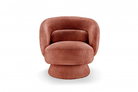 Fauteuil design rotatif BOSSA NOVA 80cm rouille Bouclé - BOSSA NOVA