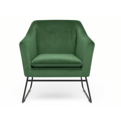 Fauteuil VARENNE – velours & pieds métal noir - Velours gris foncé