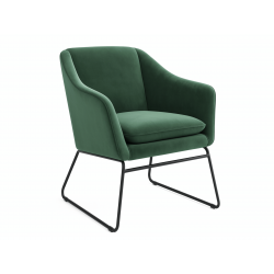 Fauteuil VARENNE – velours & pieds métal noir - Velours gris foncé