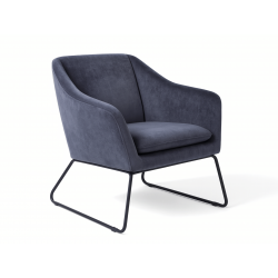 Fauteuil VARENNE – velours & pieds métal noir - Velours vert