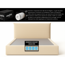 Lit Air Loom – Sommier compressé avec tête de lit intégrée - Vel